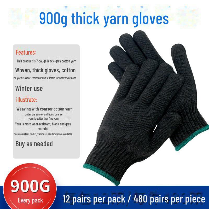Cotton Yarn Work Gloves for Construction and Labor Protection