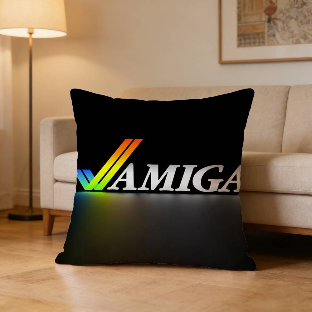 

Amiga Logo Fashion Pillow Case Pattern Printed Pillowcase For Living Room Sofa Cushion Cover 30x30cm