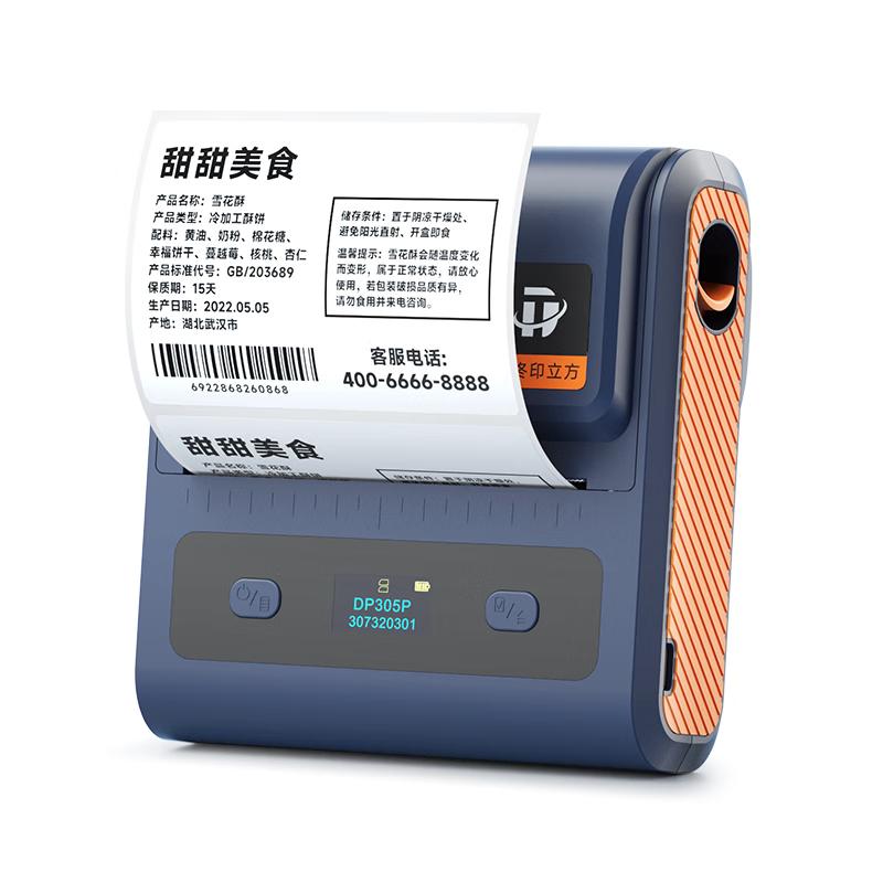 Detong DP305P Portable 300dpi Wide-Format Thermal Label Printer CN plug (adapter included)