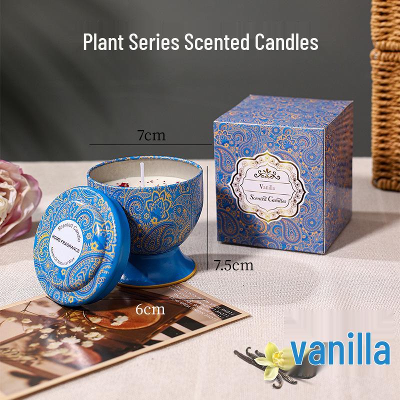 Scented Smokeless Aroma Candle in Decorative Tin - Ideal Gift & Indoor Atmosphere Enhancer