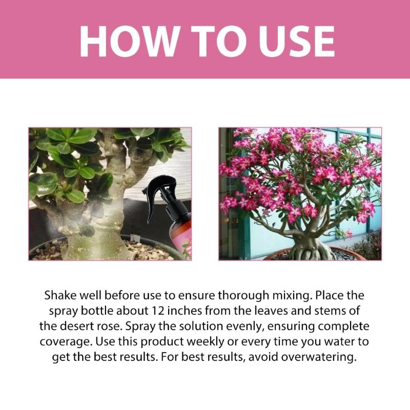 Profesionální hnojiva ve spreji z pouštních růží Mlžení pro zahradu Jemná směs Mlžení pro zdraví Živiny pro růst listů
