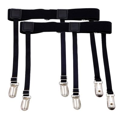 1 Pair Men Shirt Stay Stockings Non-slip Locking Clips Keep Shirt Tucked Leg Thigh Suspender Garters Strap Leather Harness Belts