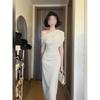 The Long Dress Is Slim and Beautiful, Super Good-looking, Gentle Wind Skirt, Summer New Women's One-word Shoulder Hip Dress