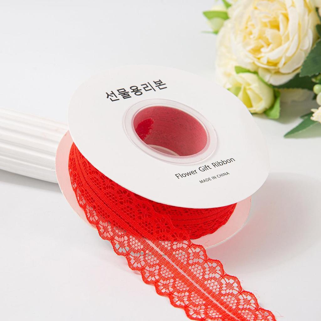 25 Yards Lotusblatt-Polyester-Spitzenband für DIY-Blumensträuße und Geschenkbox-Verpackungen