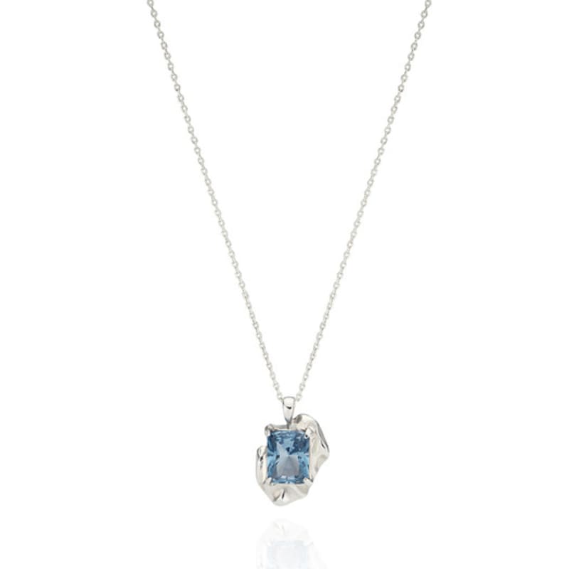 POPPI Silver Topaz Wave Necklace
