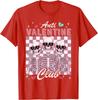 Anti-Valentinstag-Club-Skelett-Grafik-T-Shirt, lustiges Single-Day-Freizeit-Rundhals-T-Shirt für Männer und Frauen