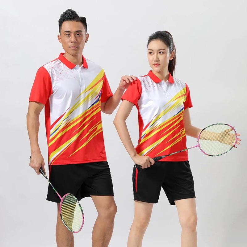Unisex Badminton Tennis Polo Shirt Set Sportswear Training Jersey Custom Print Athletic Wear