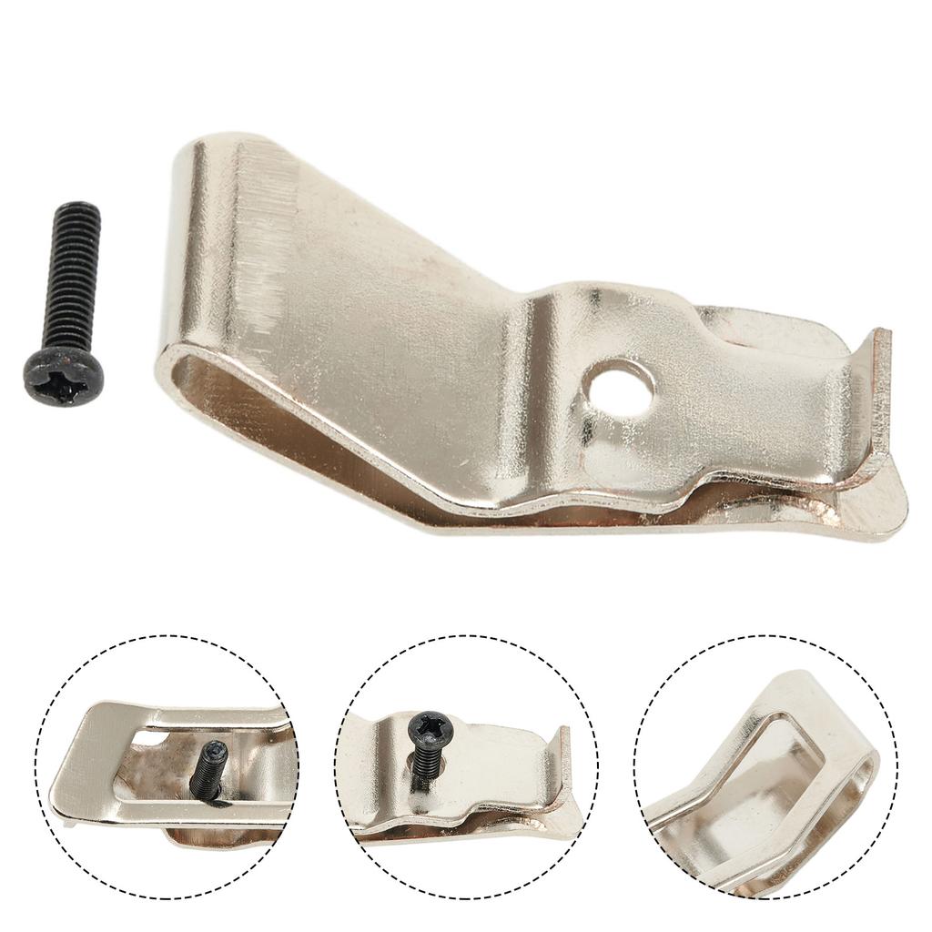 Metal Belt Clip and Screw Replacement 42700495 for Power Tools Compatible with Drills Drivers and Wrenches Handle Parts