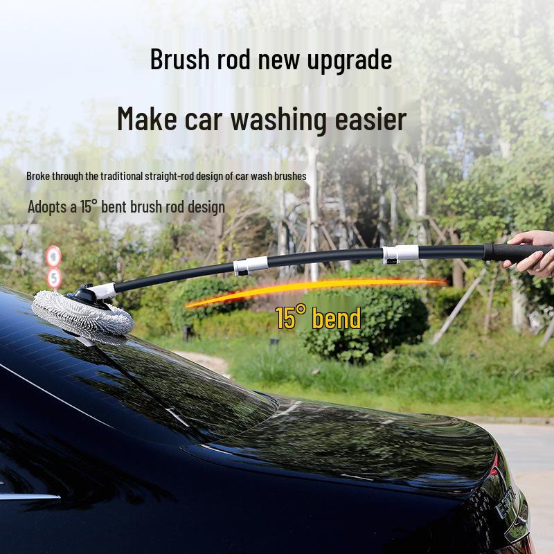 Telescopic Soft Bristle Car Wash Brush - Portable, Long Handle, Gentle on Cars