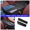 Carbon Fiber Car Interior Stowing Tidying Armrest Box Panel Cover Trim Kit Fit For BMW 5 Series G30 530I 2017 -  Accessorie