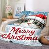 Christmas Cat Card Blanket Soft Throw Blanket For Home Bedroom Bed Sofa Travel Office Solid Christmas Blanket