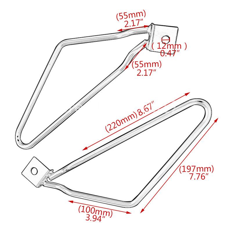 Motorcycle Accessories Saddlebag Brackets 1Pair Side Chrome/Black Steel For Harley Sportster 883 Iron XL883N Dyna Fat bob FXDF