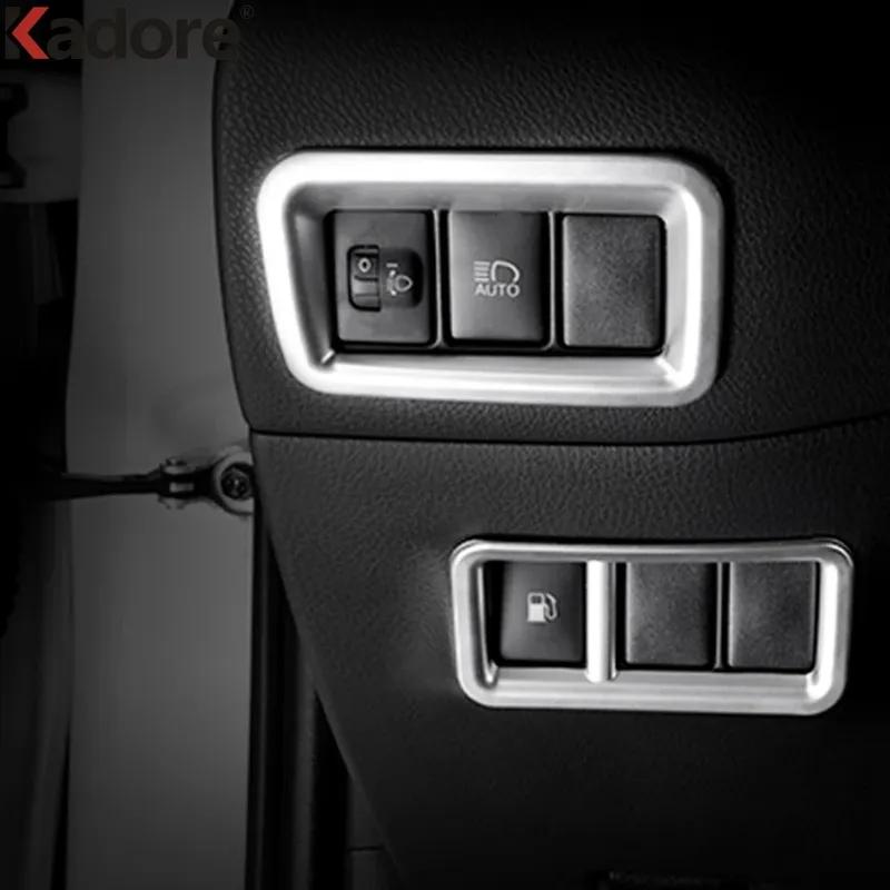 For Toyota CHR C-HR 2016 2017 2018  Carbon Fiber Car Head Light Lamp Switch Button Panel Cover Trim Interior Accessories