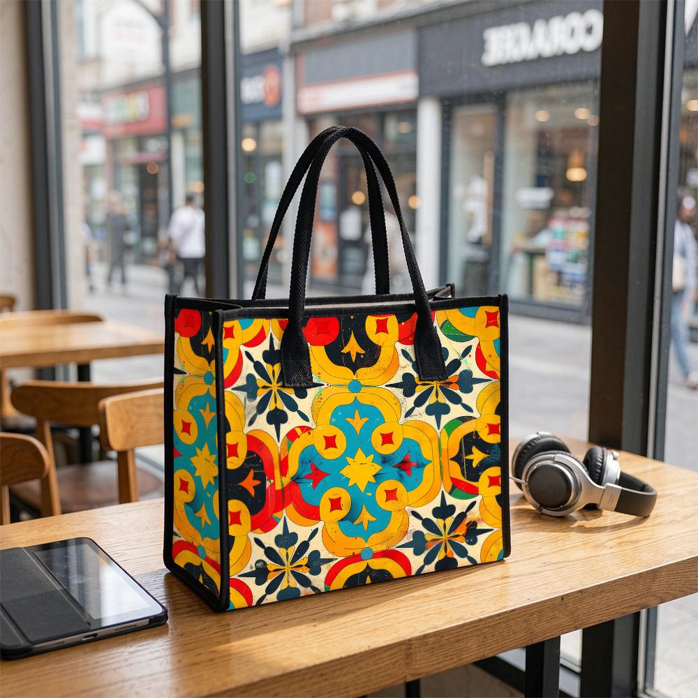 Bohemian Pattern Tote Bag Casual Large Capacity Daily Shoulder Handbag for Women Outdoor Shopping Travel Use