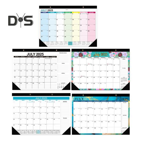 Kalendarz Ścienny 2025-2026 Projekt Kwiatowy Kalendarz do Powieszenia na Ścianie Lipiec. 2025 - Grudzień. Planer Miesięczny 2026 18 do Dekoracji Domowego Biura Szkoły