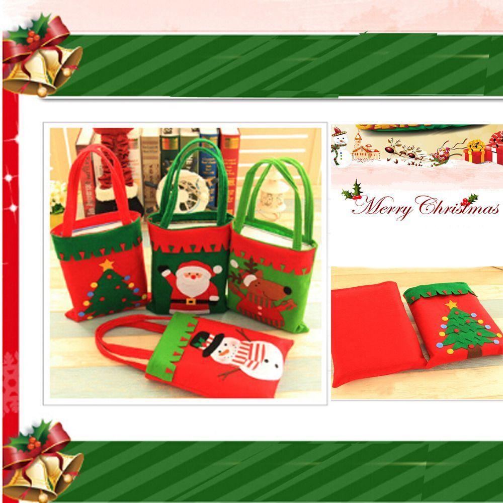 

Hot Sell Festival Home Deer Santa Claus Xmas Tree Candy Pouch Christmas Gift Bags