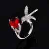 New Color Red Corundum Ring For Women High Quality Imitation Santa Maria Hummingbird Ring Party Wedding Jewelry