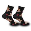 Festive Cotton Mid-Calf Women's Socks: Santa, Reindeer, Snowman Cartoon Design