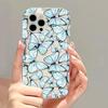 Retro blue butterfly apple 15 mobile phone case iphone14promax transparent soft rubber 13/12/11 anti-drop XR