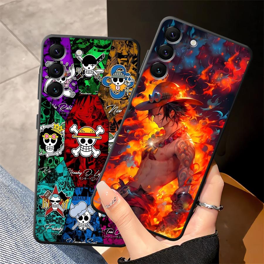 One Piece Portgas D Ace Case for Samsung Galaxy A36 A41 A26 A72 A51 A73 A23 A53 A22 A52 A32 A24 A55 A25 A71 A35 Black Soft Phone