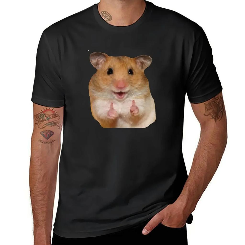 Thumbs Up Hamster T-Shirt Cute Clothes Sweat Mens Plain T Shirts