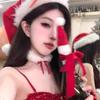 Christmas Headgear Bow Christmas Hat Winter Warm New Year Red Hat Gift For Girlfriend Atmosphere Decoration