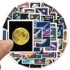 50PCS Space Travel Planner Stickers Planet Rocket Exquisite Handbook Phone Case Laptop Luggage Waterproof Stickers