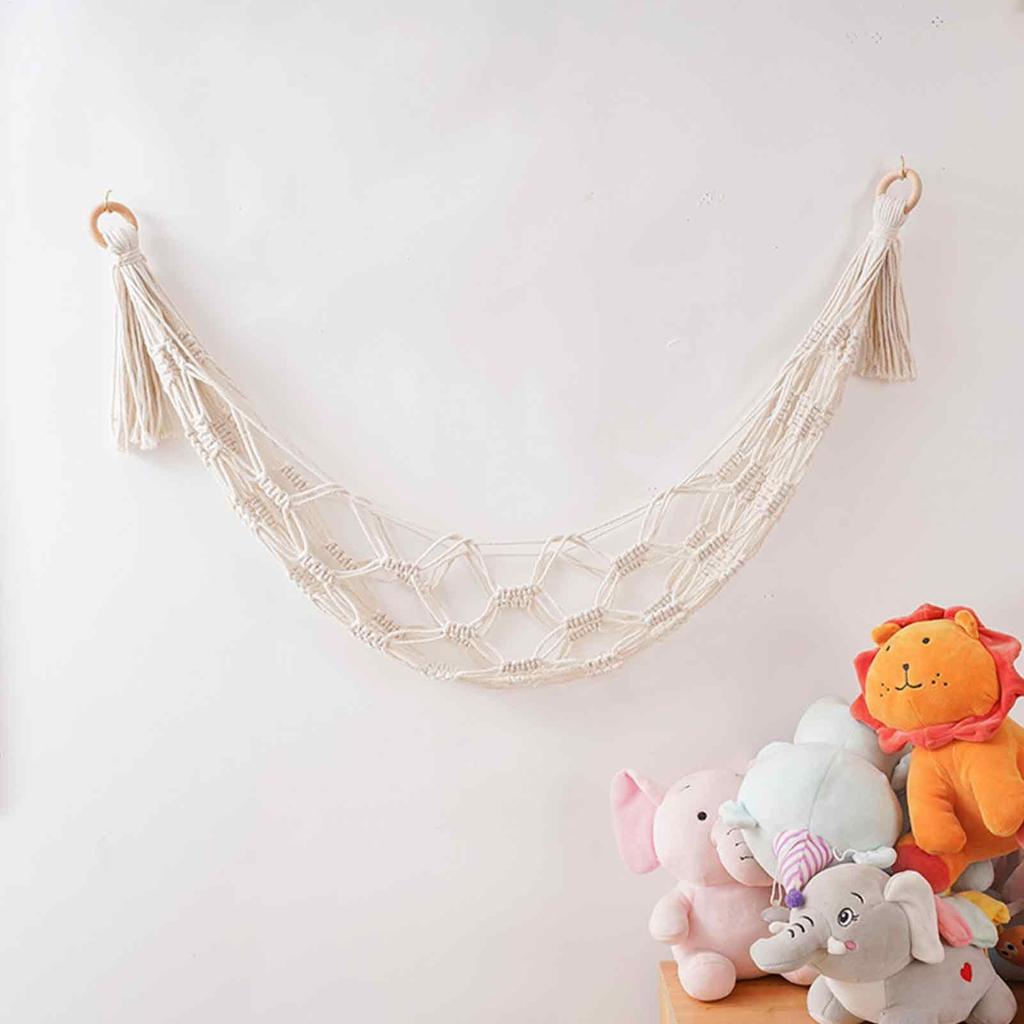 Hammock for Stuffed Animals Toy Net Wall-Mounted Corner Holder Organizer Storage for Playroom Nursery Dorm Bedroom Decor