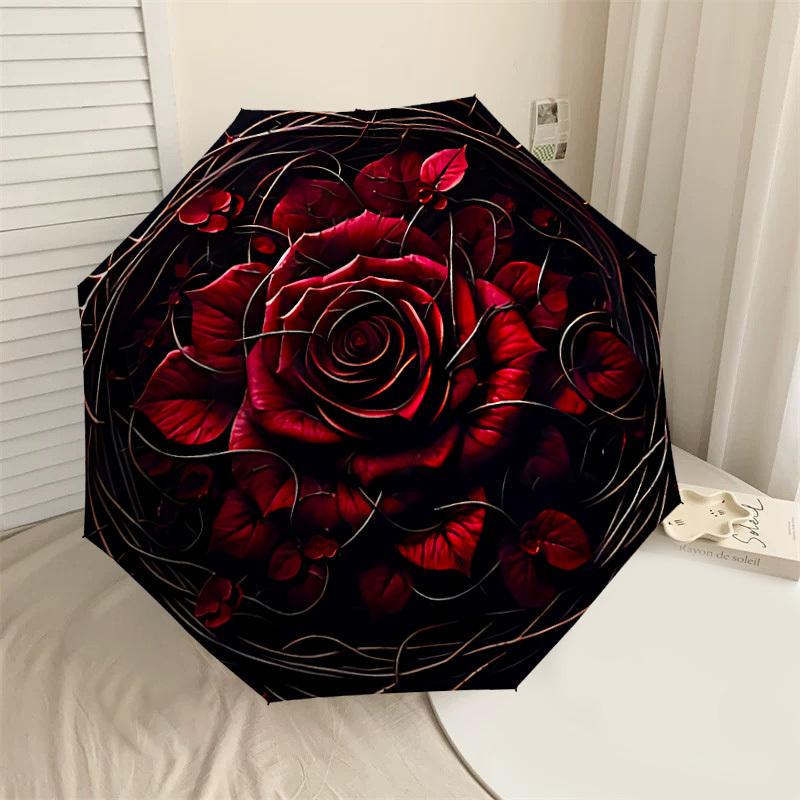 

1PC Rose Thorn Umbrella-8-Rib Reinforced, Automatic Open, Lightweight & Durable, Cute Fashion Accessory for Outdoor-P90