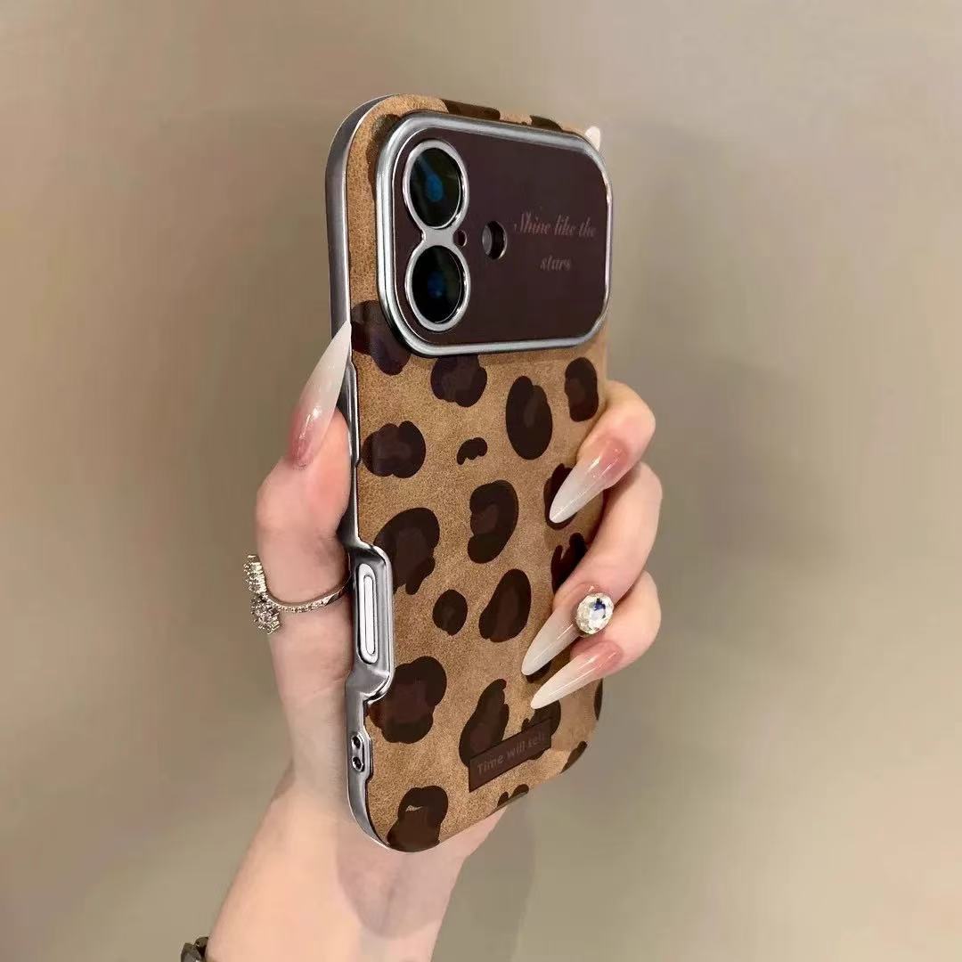 

Vintage Floral Suede Phone Case with 3D Gold Rose Charm, Retro Leather Texture Cover for iPhone iPhone17promax
