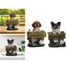 Garden Dog Statue Welcome Dog Statue Resin Decorative Tabletop Ornament Puppy Statue for Cabinet Bedroom Desk Bookshelf Shelf