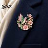 Metal Pin Brooch Pin Hummingbird Flower Design Lapel Enamel Glaze