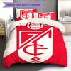 Set Copripiumino Trapuntato con Logo Granada CF Federa Decorazione per la Casa Regalo di Compleanno (1 * copripiumino + 2 * federa, senza nucleo)
