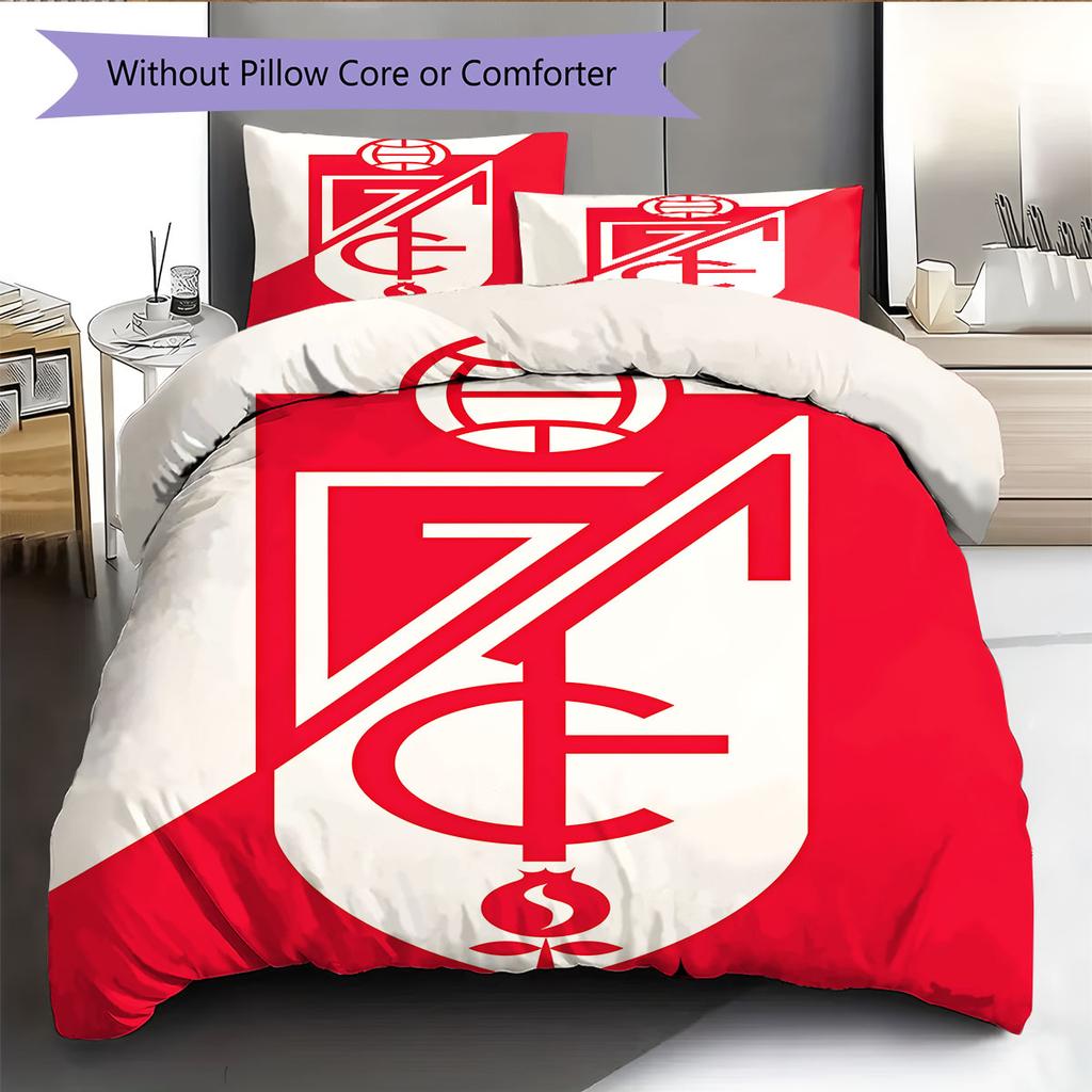 Set Copripiumino Trapuntato con Logo Granada CF Federa Decorazione per la Casa Regalo di Compleanno (1 * copripiumino + 2 * federa, senza nucleo)