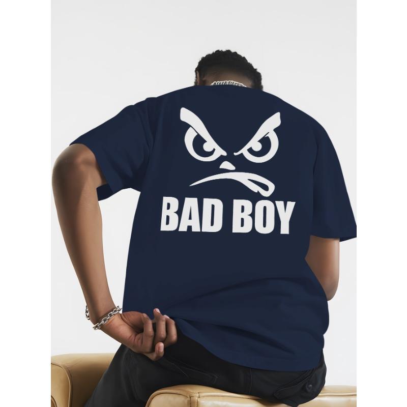 European Size BAD for Man Summer Outdoor Sports and Casual Large-size Short-sleeved T-shirts, Men's Trendy Fashion Prints, Loose Base Shirts