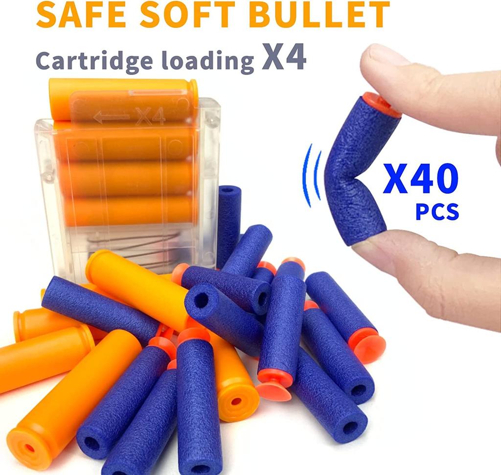 AGM MASTECH AWM Shell Throwing Blaster Shotgun 40 Refill 12 2 Clip Magazines Blaster Toy Playset for Adults - Darts, Shells, (4-Dart Reload) - Boys,