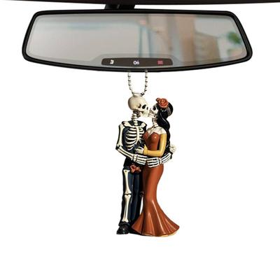 Yousheng Halloween Para Szkieletów Brelok do Samochodu 2D Akrylowy Dekoracja do Zawieszenia na Lusterku Wstecznym Zawieszka do Plecaków Brelok Świecący w Ciemności Dekoracja na Imprezy