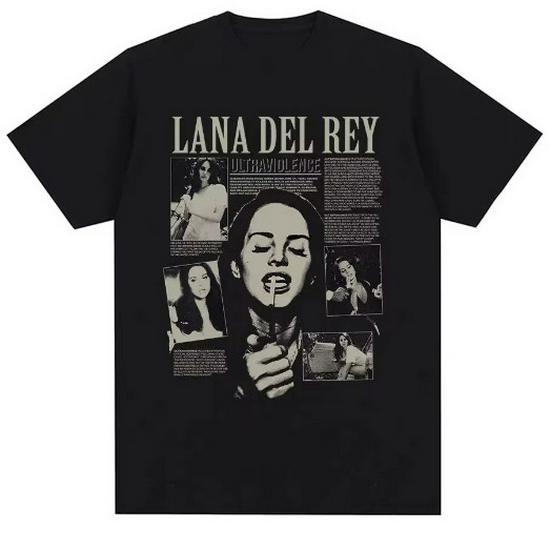 LANA DEL REY Tricou Retro cu Mânecă Scurtă și Gât Rotund pentru Bărbați