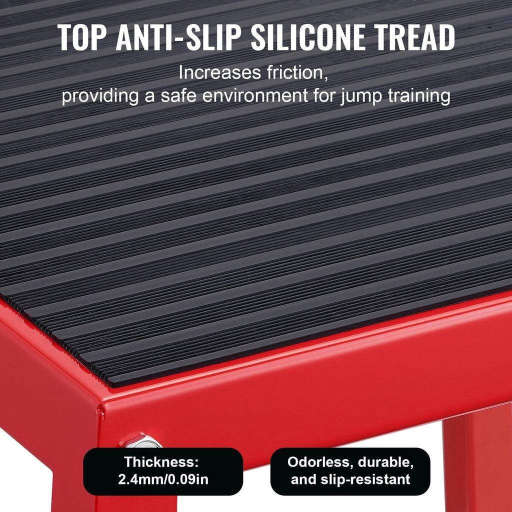Plyometric Jump Box, 12 Inch Plyo Box, Steel Plyometric Platform and Jumping Agility Box, Anti-Slip Fitness Exercise Step Up Box for Home Gym