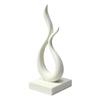 Modern Style Home Accessories Abstract Flame Sculpture, 3D Printed Minimalist Art Statue with Square Base, Stylish Entrance Hall Decor Elegant Curved