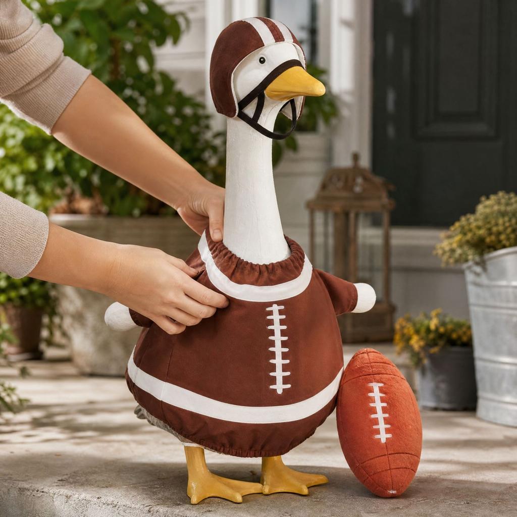 Football Costume Set for 23 Inch Outdoor Statue - Holiday Dress Up Clothes for Yard Decoration