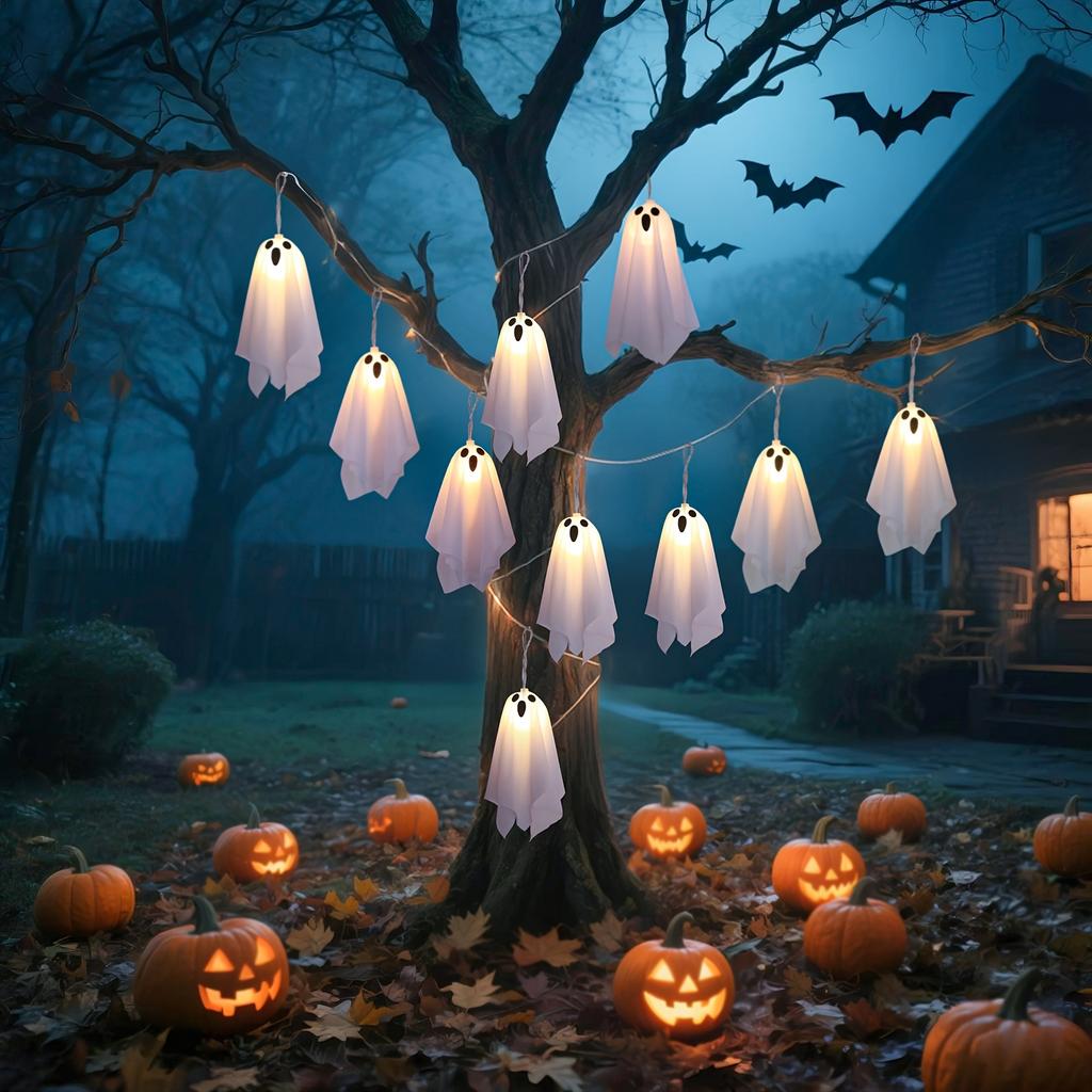 Halloween Lights  Ghost Ice Bar Lights. Ghost Curtain Lights. Halloween Lights - Horror Decorations Batteries Not Includ