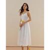 INMAN French V-Neck Embroidered A-Line Dress
