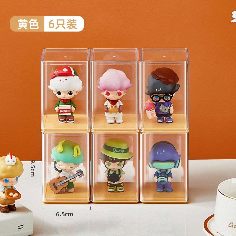 

6 шт. Витрина для фигурок-кукол, Отправка бесследного клея, Маленький органайзер для хранения моделей, Прозрачная витрина, Пылезащитный дисплейный бокс