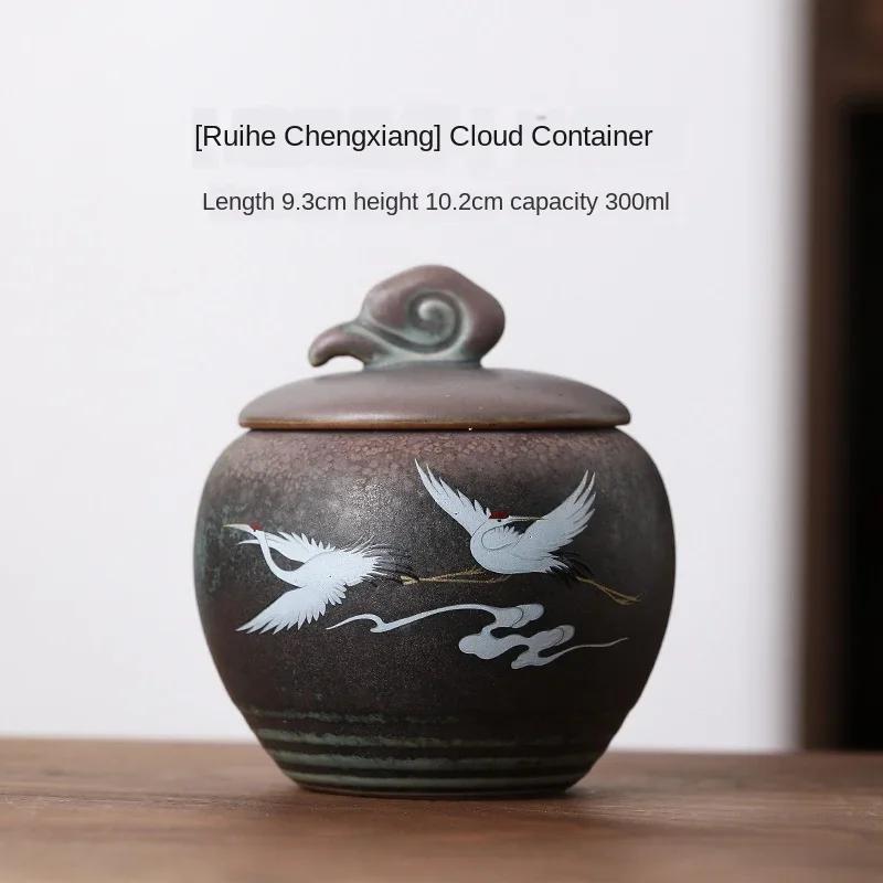 

Tea Containers Kiln Baked Colorful Handmade Vintage Large and Small Ceramic Sealed Can Pu er Tea Container Tea Storage