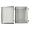 Outdoor Waterproof Junction Box ABS Grey 15.7 X 11.8 X 6.7in Hinge Cover Insulated Electrical Box for Garden
