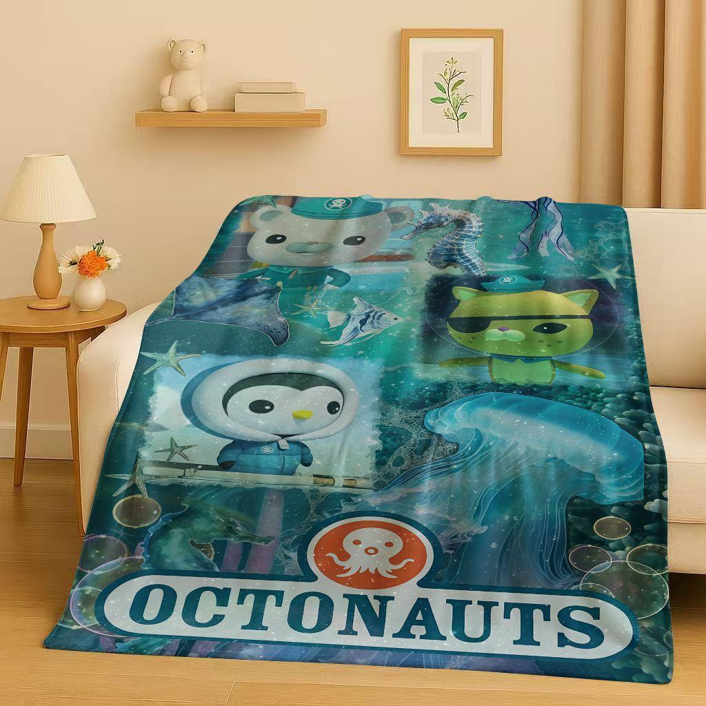 Süße Octonauts Barnacles Cartoon Flanelldecke, Ultraweiche Warme Plüschdecke für Zuhause Schlafzimmer Bett Sofa Abdeckung Büro Reise Kind