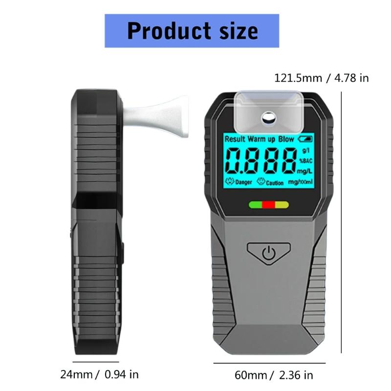Digitaler Alkoholtester Atemanalysegerät Detektoren Atemanalysegeräte Warnungen mit LED-Anzeige für Fahrer