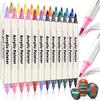 Acrylic 24 and and Fine Whiteboard Pumpkin Painting Illustration Notebook Markers, Colors, Felt-tip Fine-tip, Water-based, Waterproof, Quick-drying,