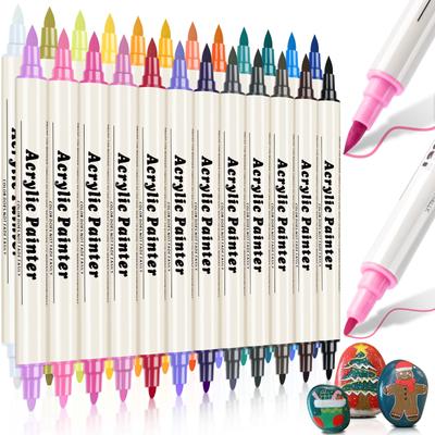 Acrylic 24 and and Fine Whiteboard Pumpkin Painting Illustration Notebook Markers, Colors, Felt-tip Fine-tip, Water-based, Waterproof, Quick-drying,